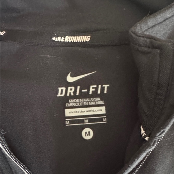 Nike Black Quarter-Zip Pullover with White Accents - Picture 4 of 5